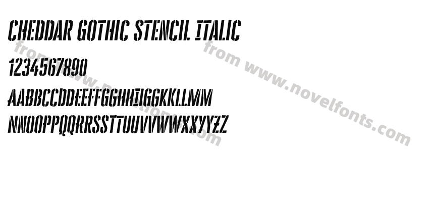 Cheddar Gothic Stencil ItalicPreview