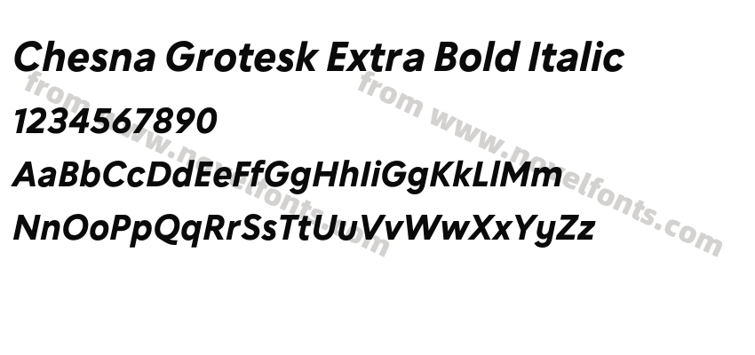 Chesna Grotesk Extra Bold ItalicPreview