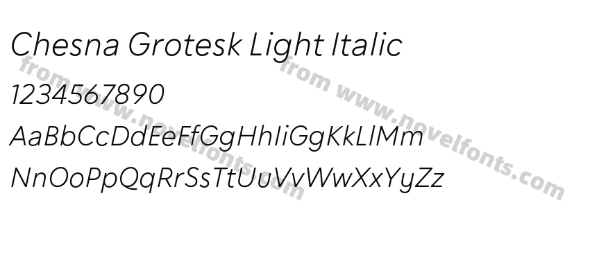 Chesna Grotesk Light ItalicPreview
