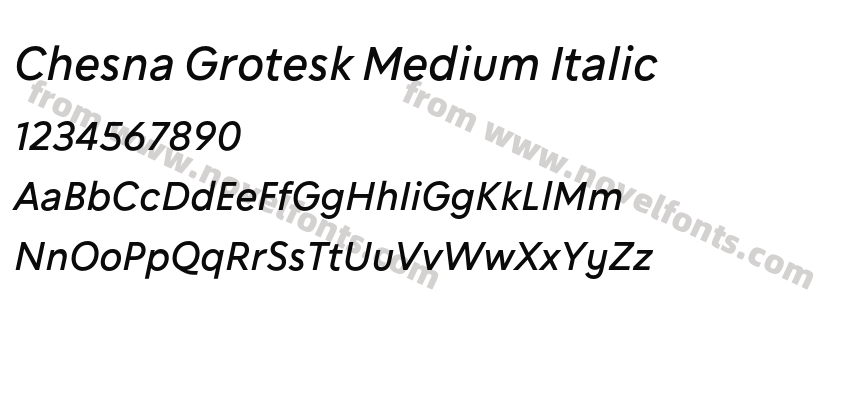 Chesna Grotesk Medium ItalicPreview