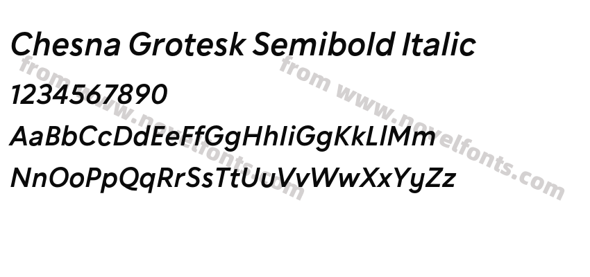 Chesna Grotesk Semibold ItalicPreview