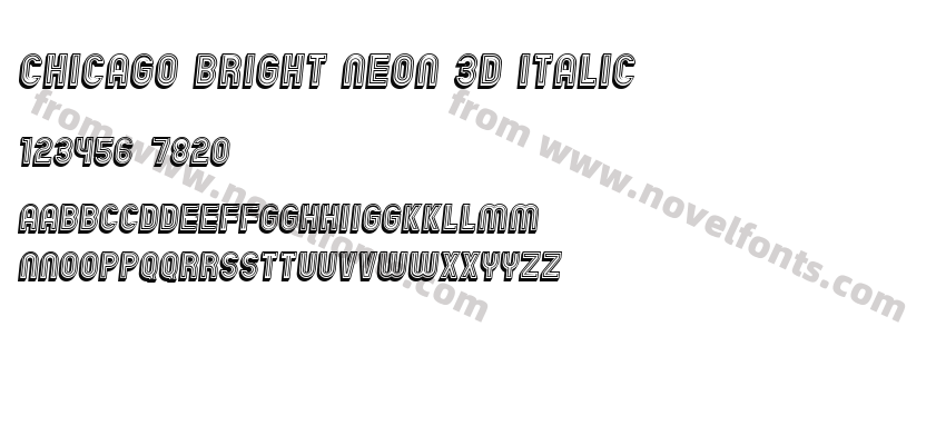 Chicago Bright Neon 3D ItalicPreview