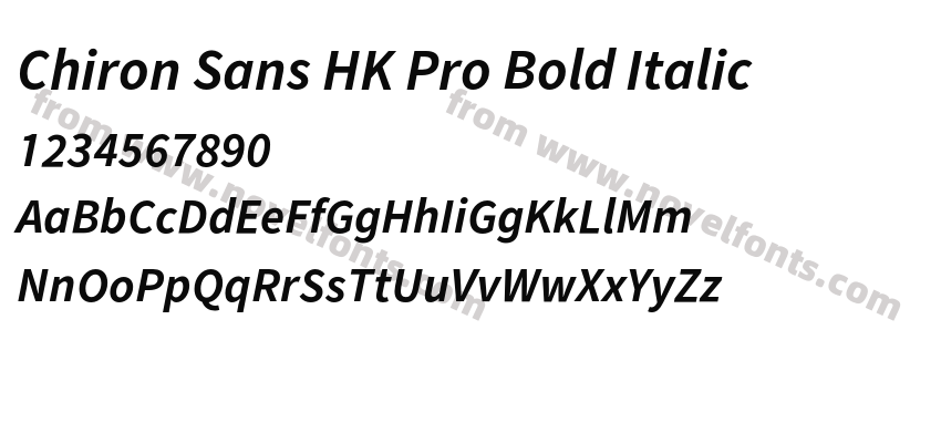 Chiron Sans HK Pro Bold ItalicPreview