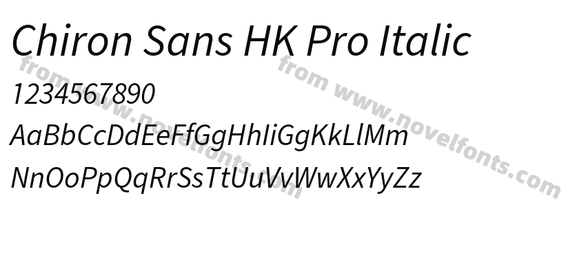Chiron Sans HK Pro ItalicPreview