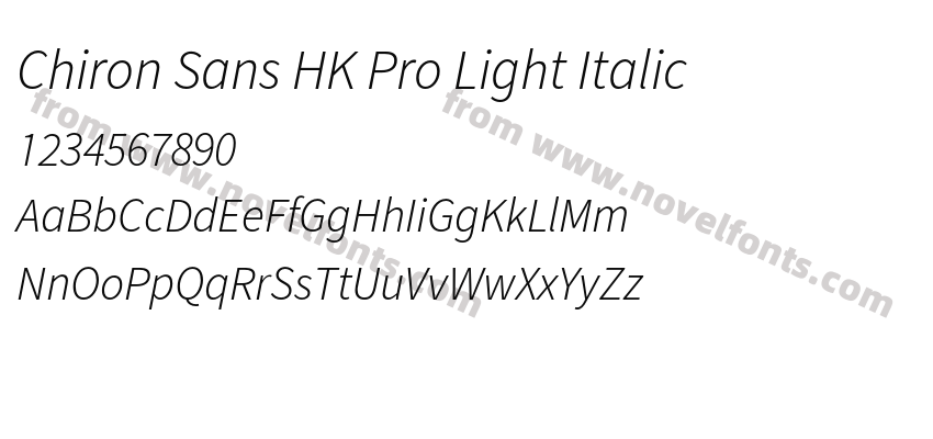 Chiron Sans HK Pro Light ItalicPreview