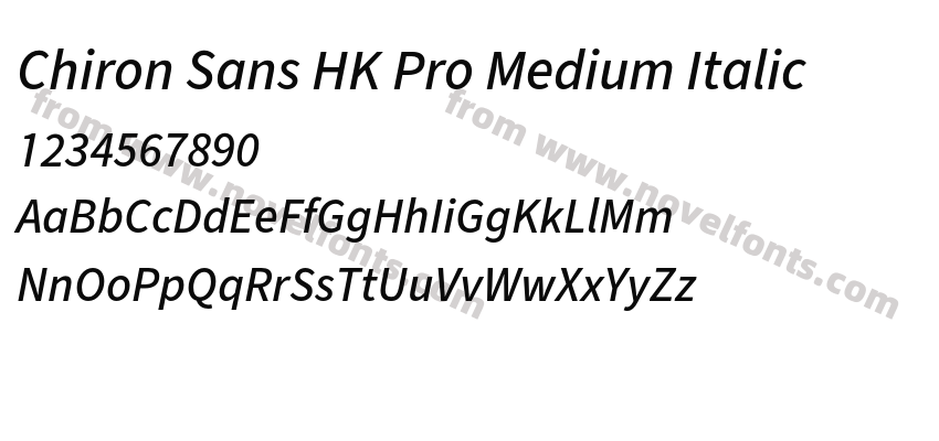 Chiron Sans HK Pro Medium ItalicPreview