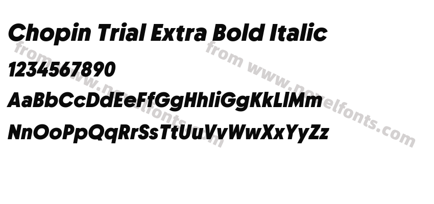 Chopin Trial Extra Bold ItalicPreview
