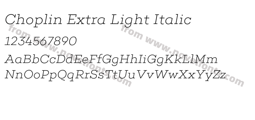 Choplin Extra Light ItalicPreview