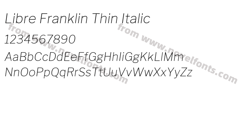 Libre Franklin Thin ItalicPreview