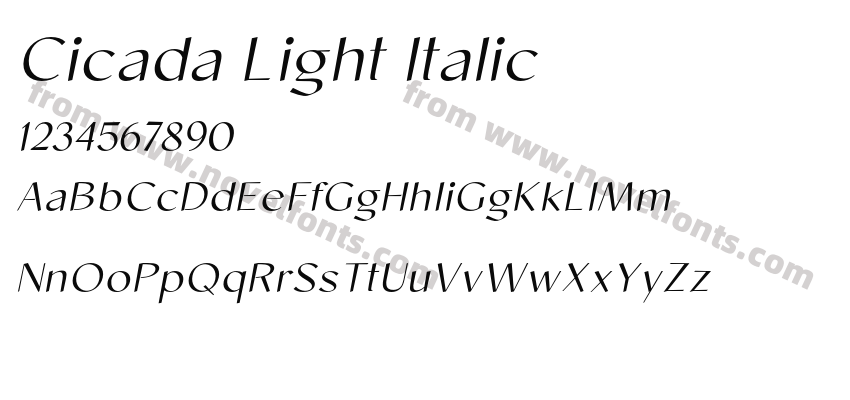 Cicada Light ItalicPreview