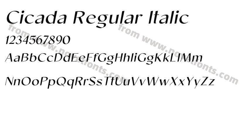 Cicada Regular ItalicPreview