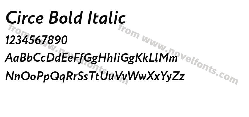 Circe Bold ItalicPreview
