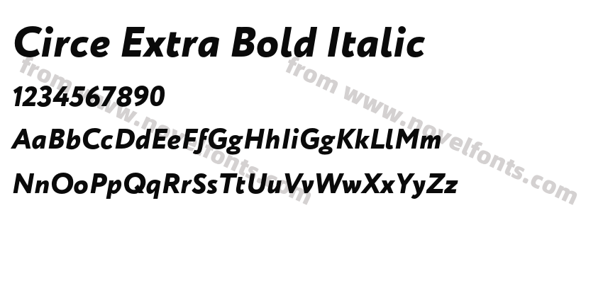 Circe Extra Bold ItalicPreview
