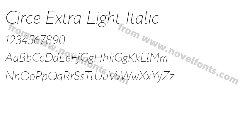 Circe Extra Light ItalicPreview