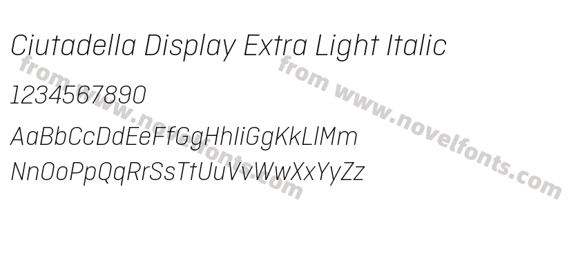 Ciutadella Display Extra Light ItalicPreview