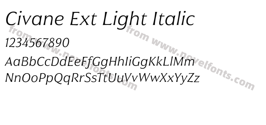 Civane Ext Light ItalicPreview