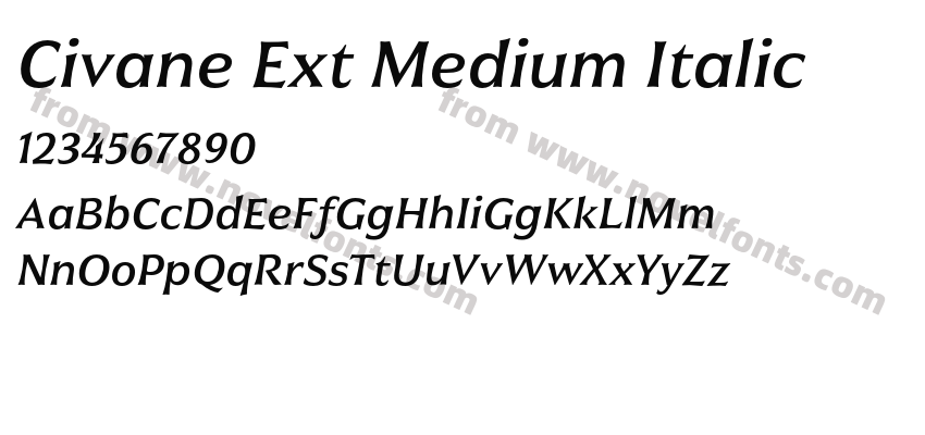 Civane Ext Medium ItalicPreview