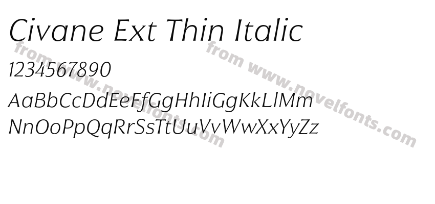 Civane Ext Thin ItalicPreview