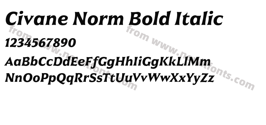 Civane Norm Bold ItalicPreview