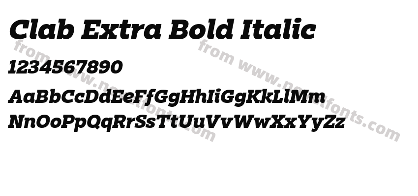 Clab Extra Bold ItalicPreview