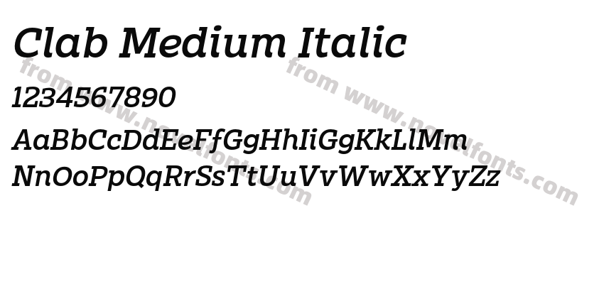 Clab Medium ItalicPreview