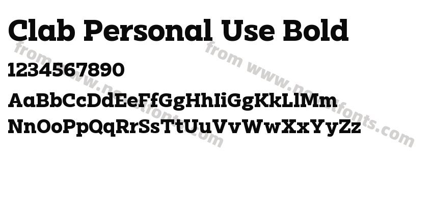 Clab Personal Use BoldPreview