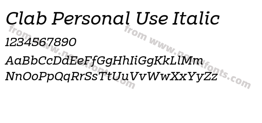 Clab Personal Use ItalicPreview