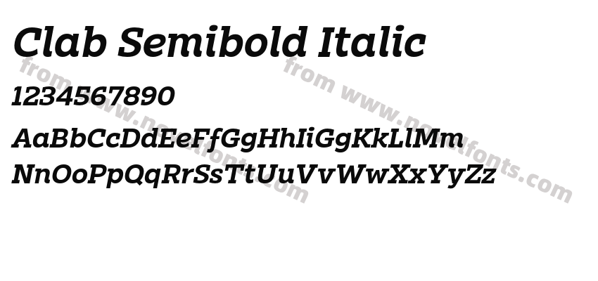 Clab Semibold ItalicPreview