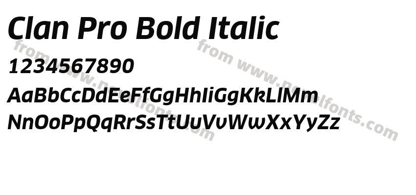 Clan Pro Bold ItalicPreview