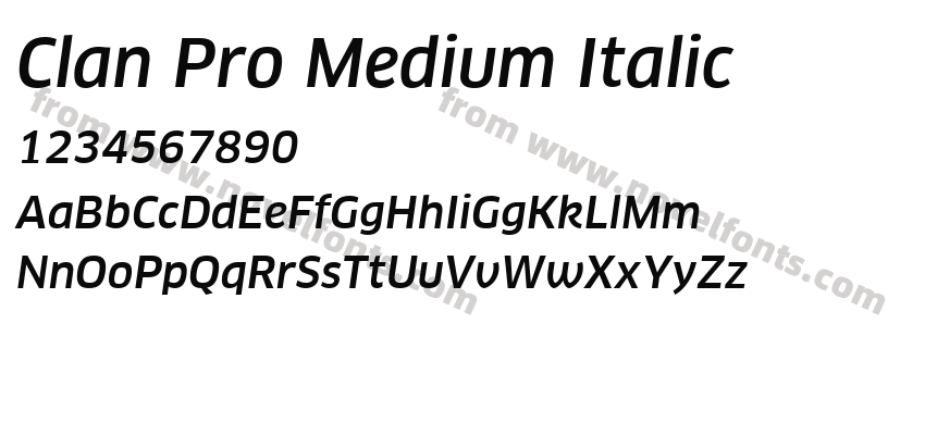 Clan Pro Medium ItalicPreview