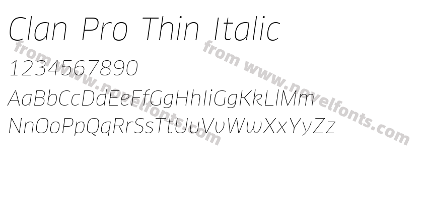 Clan Pro Thin ItalicPreview