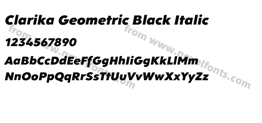 Clarika Geometric Black ItalicPreview