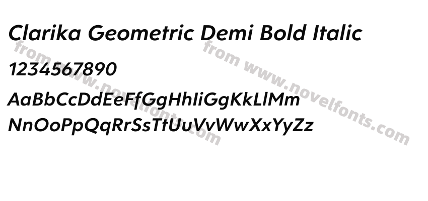 Clarika Geometric Demi Bold ItalicPreview