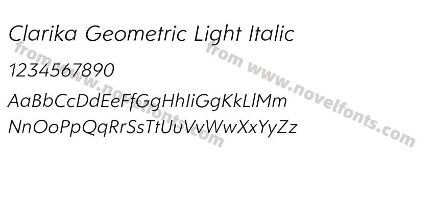 Clarika Geometric Light ItalicPreview