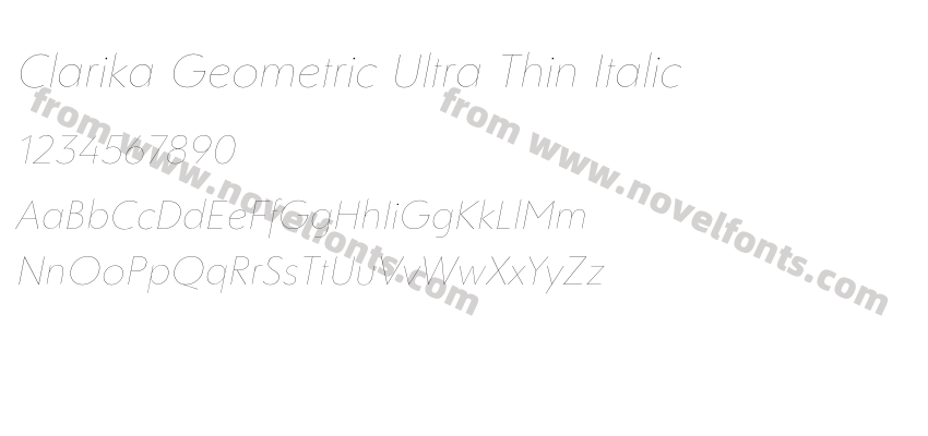 Clarika Geometric Ultra Thin ItalicPreview