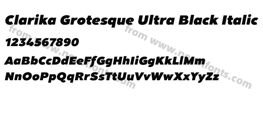 Clarika Grotesque Ultra Black ItalicPreview