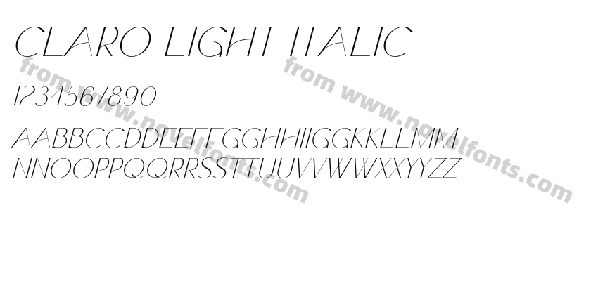 Claro Light ItalicPreview