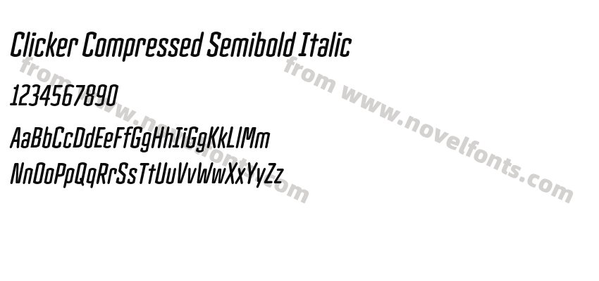 Clicker Compressed Semibold ItalicPreview