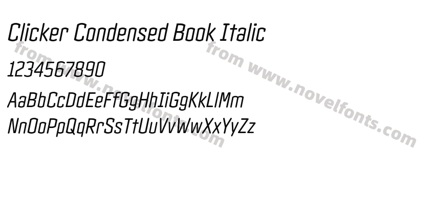 Clicker Condensed Book ItalicPreview