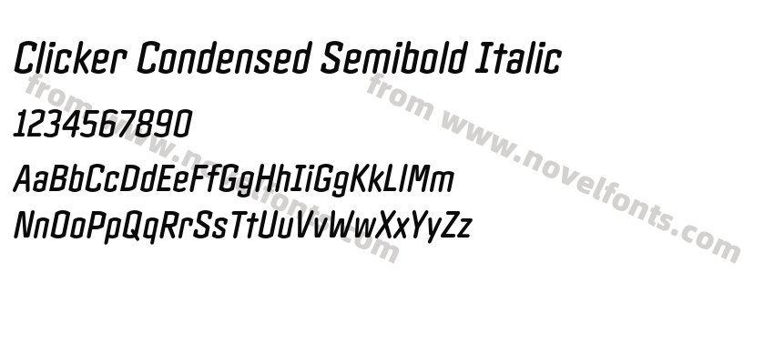 Clicker Condensed Semibold ItalicPreview