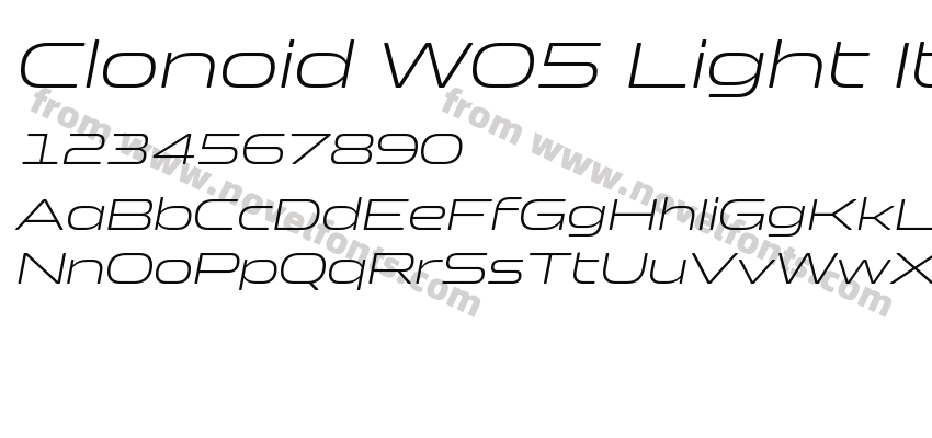Clonoid W05 Light ItalicPreview