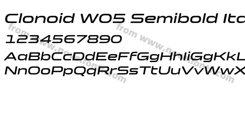 Clonoid W05 Semibold ItalicPreview