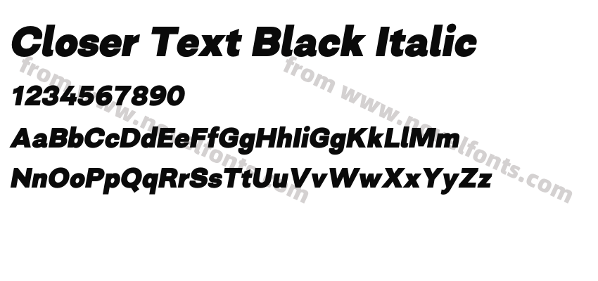 Closer Text Black ItalicPreview