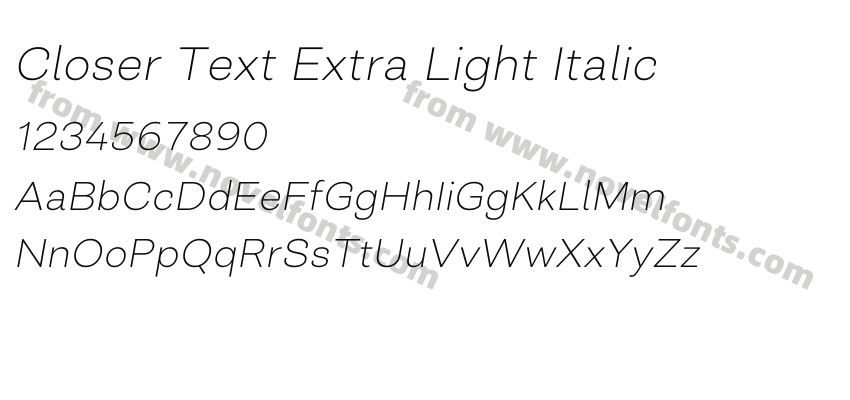 Closer Text Extra Light ItalicPreview