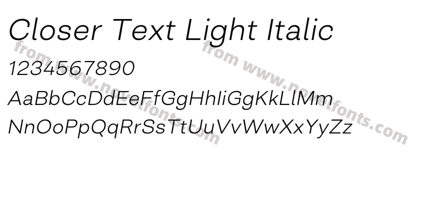 Closer Text Light ItalicPreview
