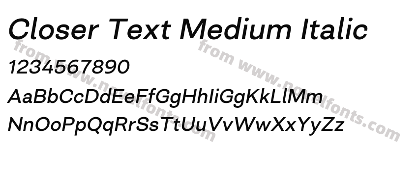 Closer Text Medium ItalicPreview