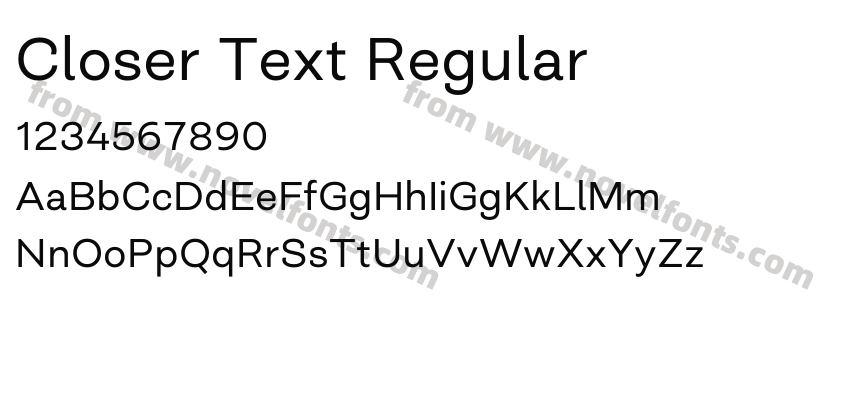 Closer Text RegularPreview