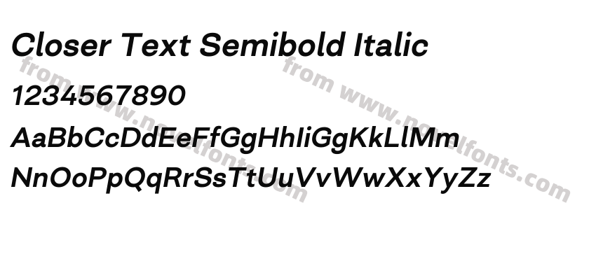 Closer Text Semibold ItalicPreview