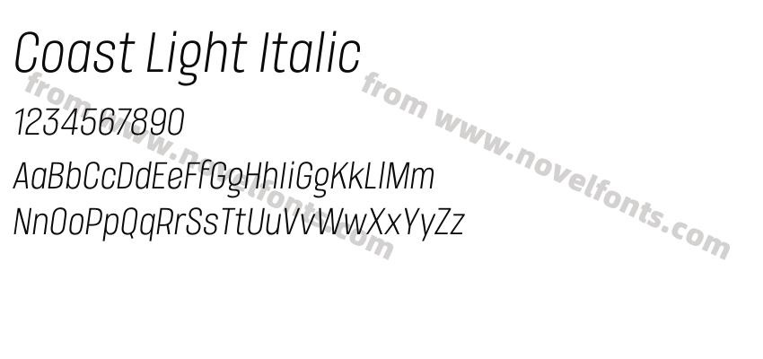 Coast Light ItalicPreview