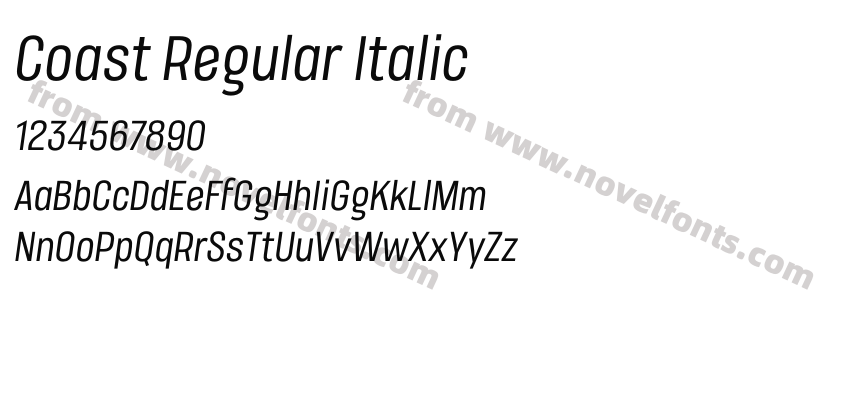 Coast Regular ItalicPreview